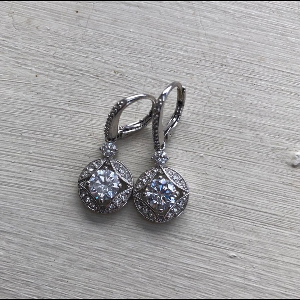 Jeweled drop earrings